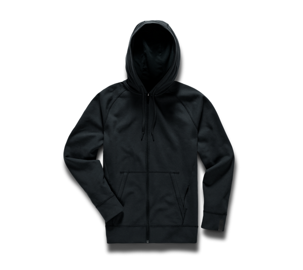 Midweight Tech Hoodie (Full Zip) - Black/Full Zip